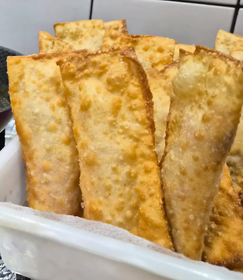 Pastel crocante na airfryer